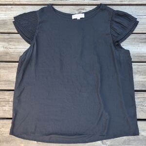 Plissè Ruffled Short Sleeve Blouse